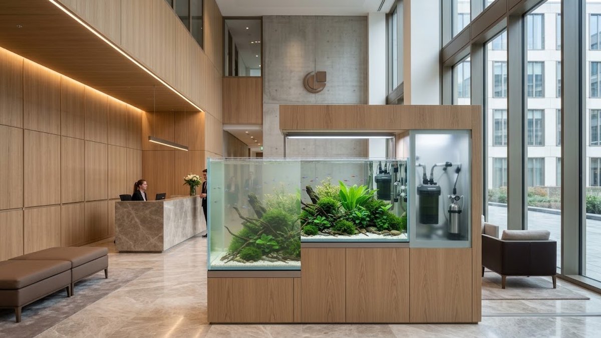 Interface AquarioSim montrant un aquarium d'eau douce avec paramètres et espèces compatibles