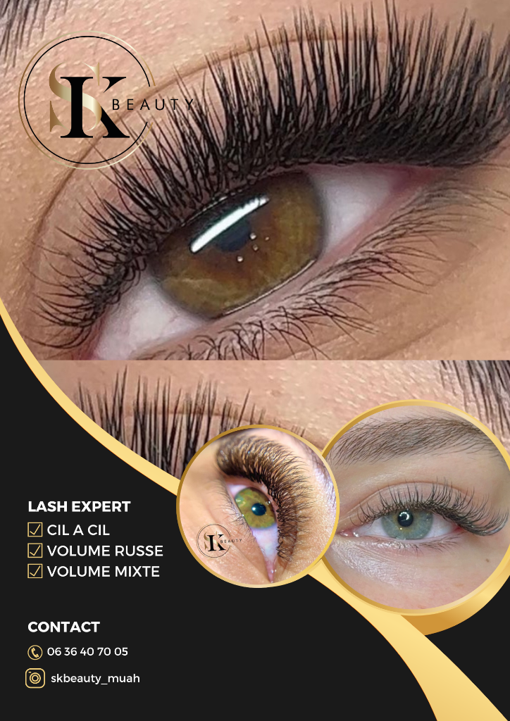 Sandra, formatrice SK Beauty, en train de former une élève aux techniques d'extension de cils