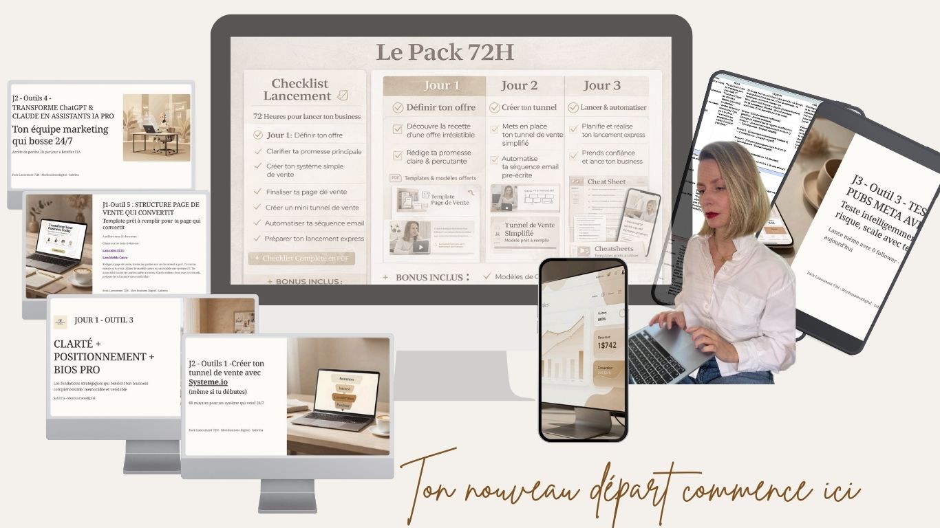 Entrepreneur travaillant sur son ordinateur avec un plan clair et structuré