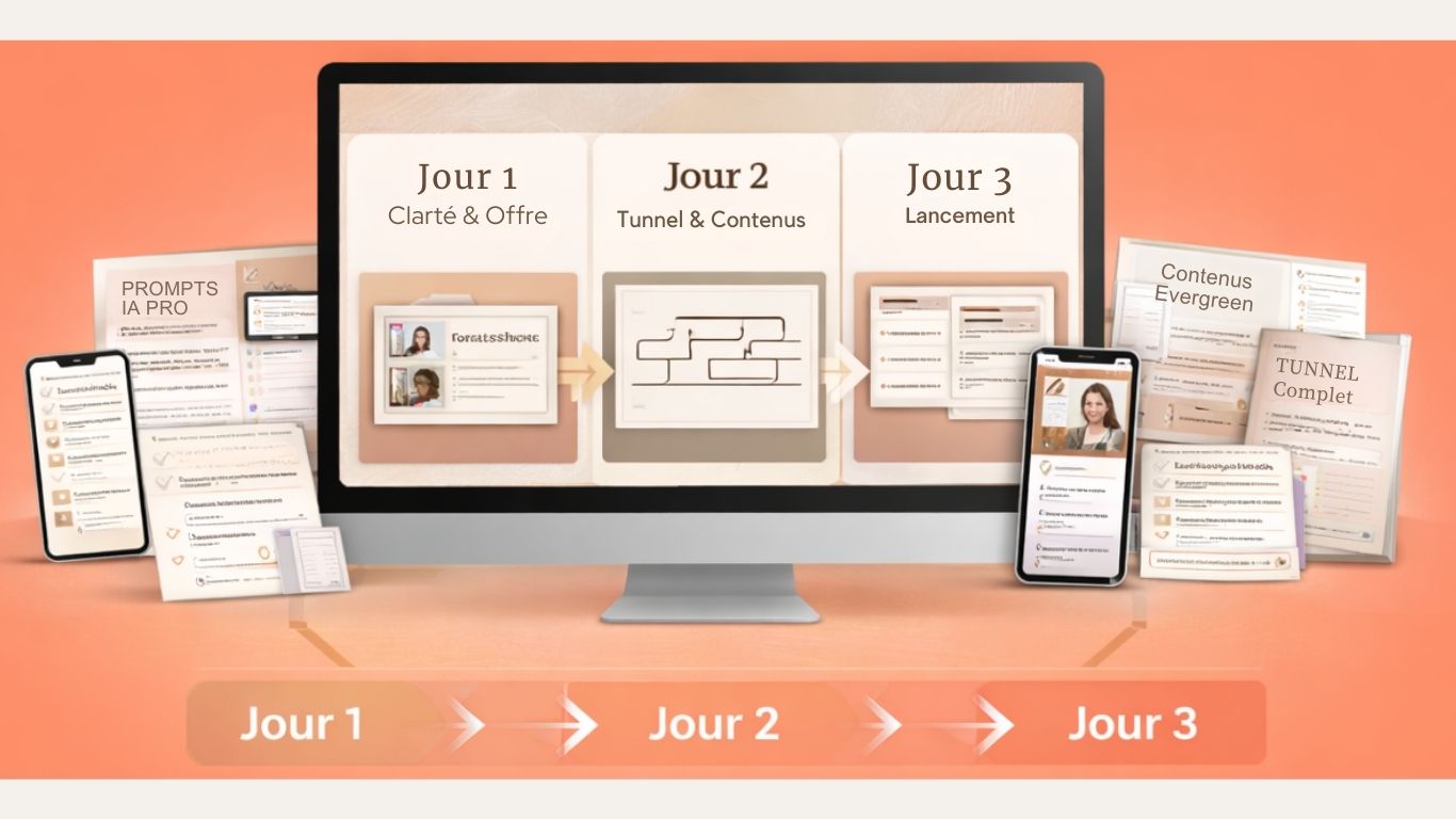 Aperçu visuel du Pack 72H - système de lancement express pour entrepreneurs