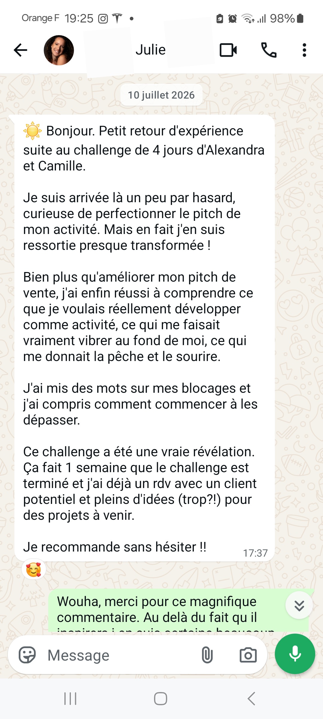 Témoignage 1