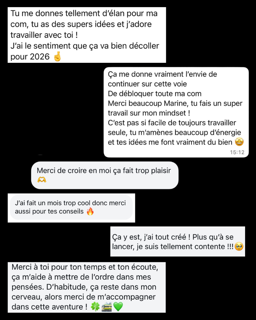 Témoignage avant/après - Freelance confiante après l'accompagnement OSE