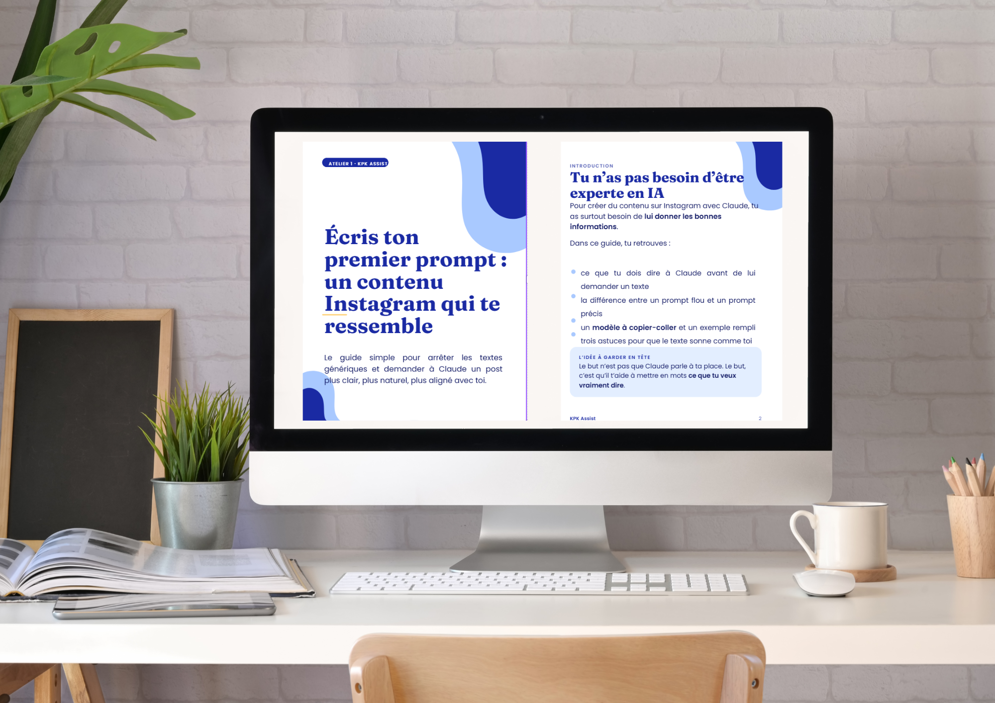 Interface de Claude IA avec exemple de prompt pour création de contenu marketing de réseau