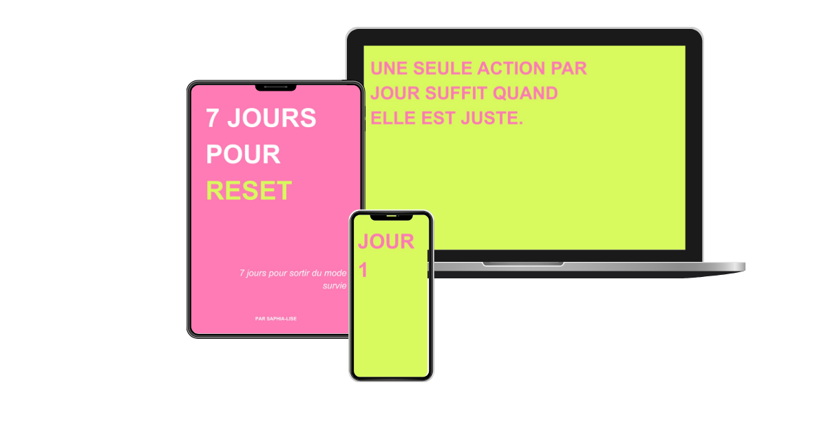 Aperçu du guide PDF 7 Jours pour RESET avec exercices concrets et vidéos quotidiennes