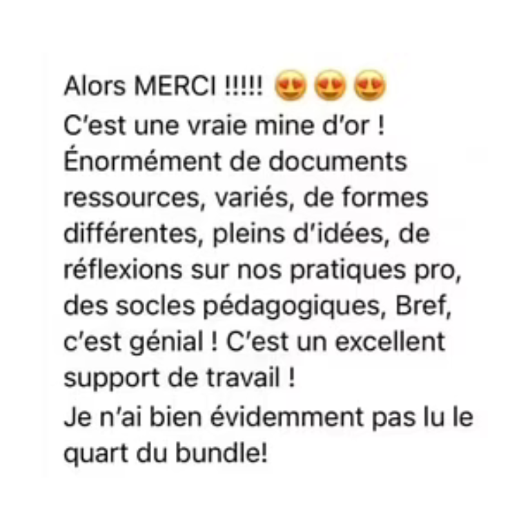 Capture d'écran d'un témoignage de professionnel ayant utilisé le Bundle Petite Enfance