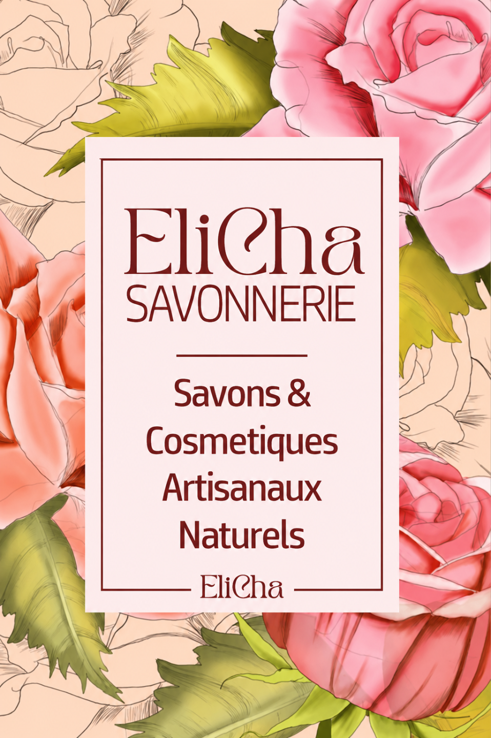 Savons artisanaux colorés et cosmétiques naturels Elicha disposés harmonieusement