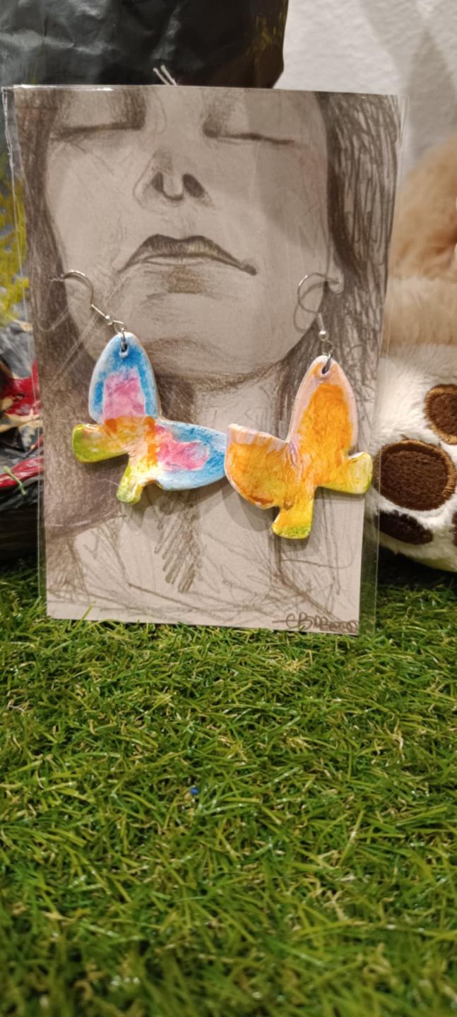 Boucles d'oreille artisanales colorées - Modèle 7